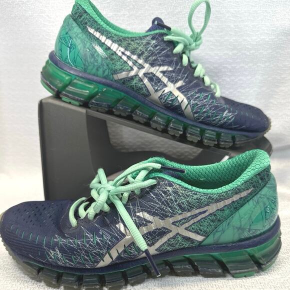 Asics Gel Quantum 360 Athletic Running Shoe Midnight/Silver women sz 6 - Picture 1 of 7
